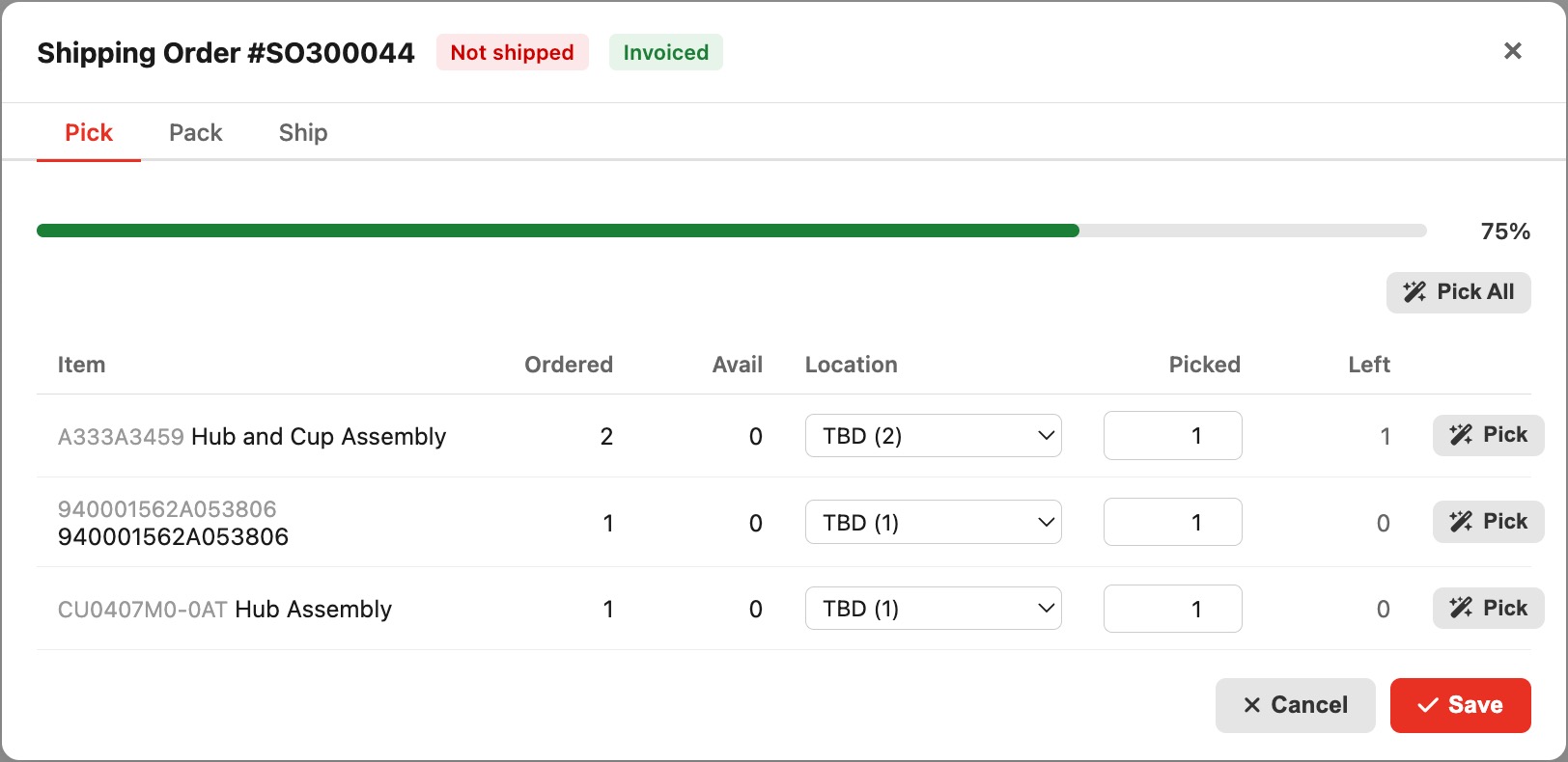 Manifest shipping and warehouse operations